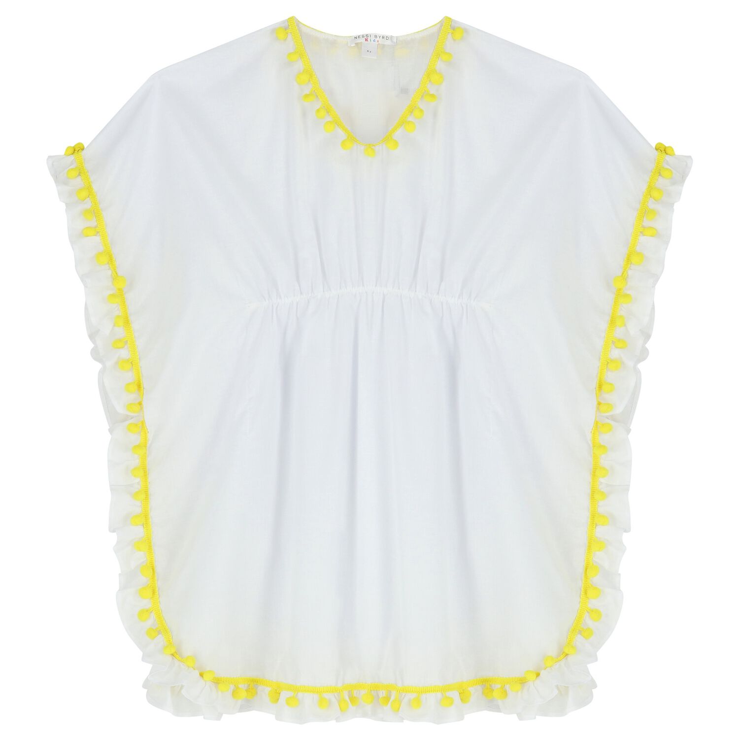 Girls White & Yellow Kaftan, 1, hi-res image number null
