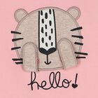 Younger Girls Pink Cat Long Sleeve Dress, 1, hi-res