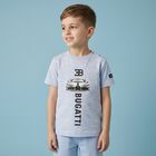 Younger Boys Blue Logo T-Shirt , 1, hi-res