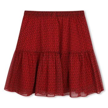 Girls Red Logo Chiffon Skirt