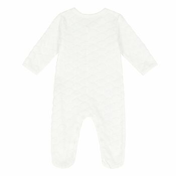White Velour Babygrow