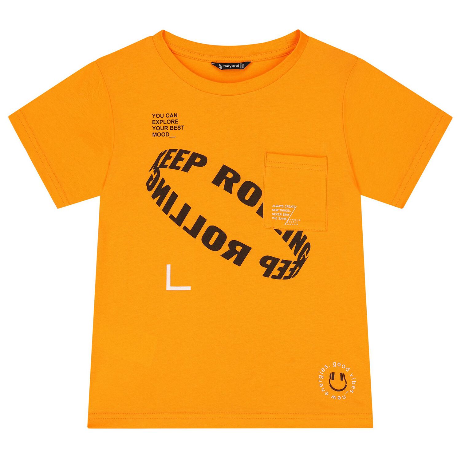 طقم شورت مطبوع باللون البرتقالي للأولاد, 3, hi-res