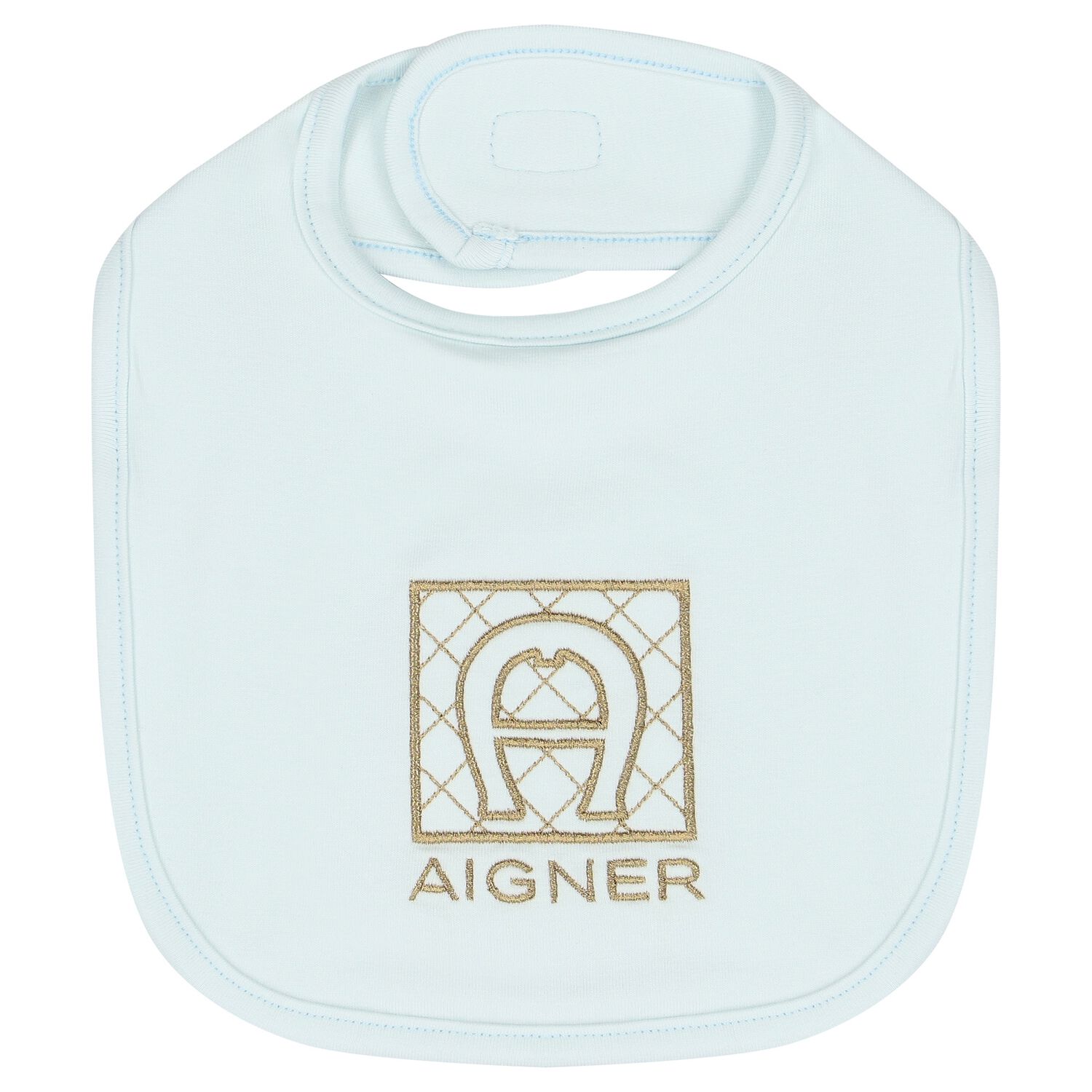 Baby Boys Blue & Gold Logo Bib, 2, hi-res
