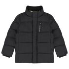 Boys Black Logo Padded Puffer Jacket, 2, hi-res