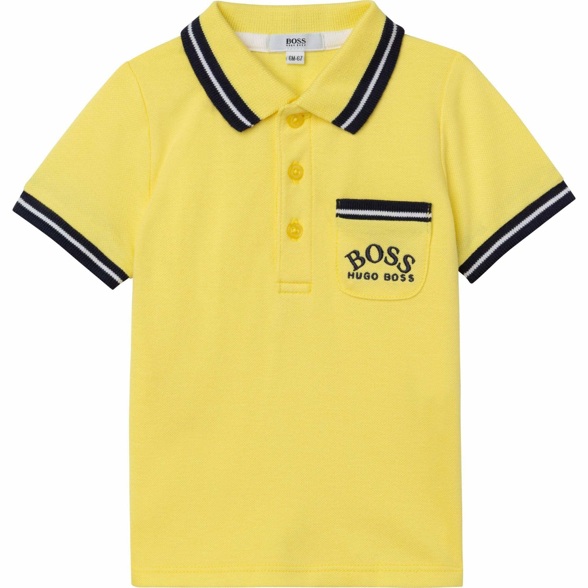BOSS Baby Boys Yellow Logo Polo Shirt Junior Couture Bahrain