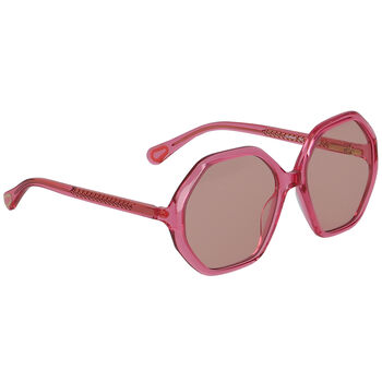 Girls Pink Hexagonal Sunglasses