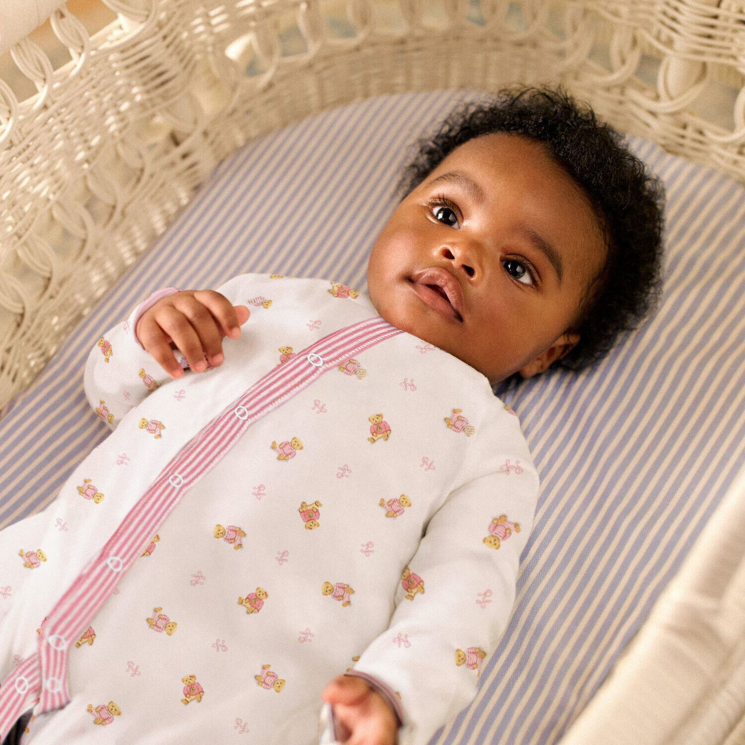 Ralph Lauren Baby Girls White & Pink Polo Bear Babygrow Gift Set