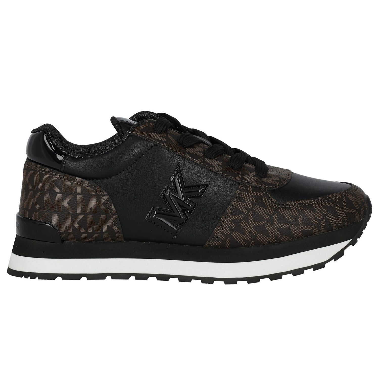 Girls Black & Brown Logo Trainers, 1, hi-res image number null