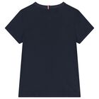 Boys Navy Blue Logo T-Shirt, 1, hi-res