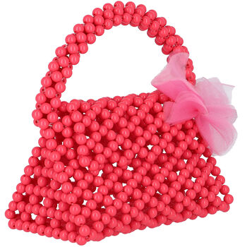 حقيبة يد مطرزة باللون الوردي للبنات