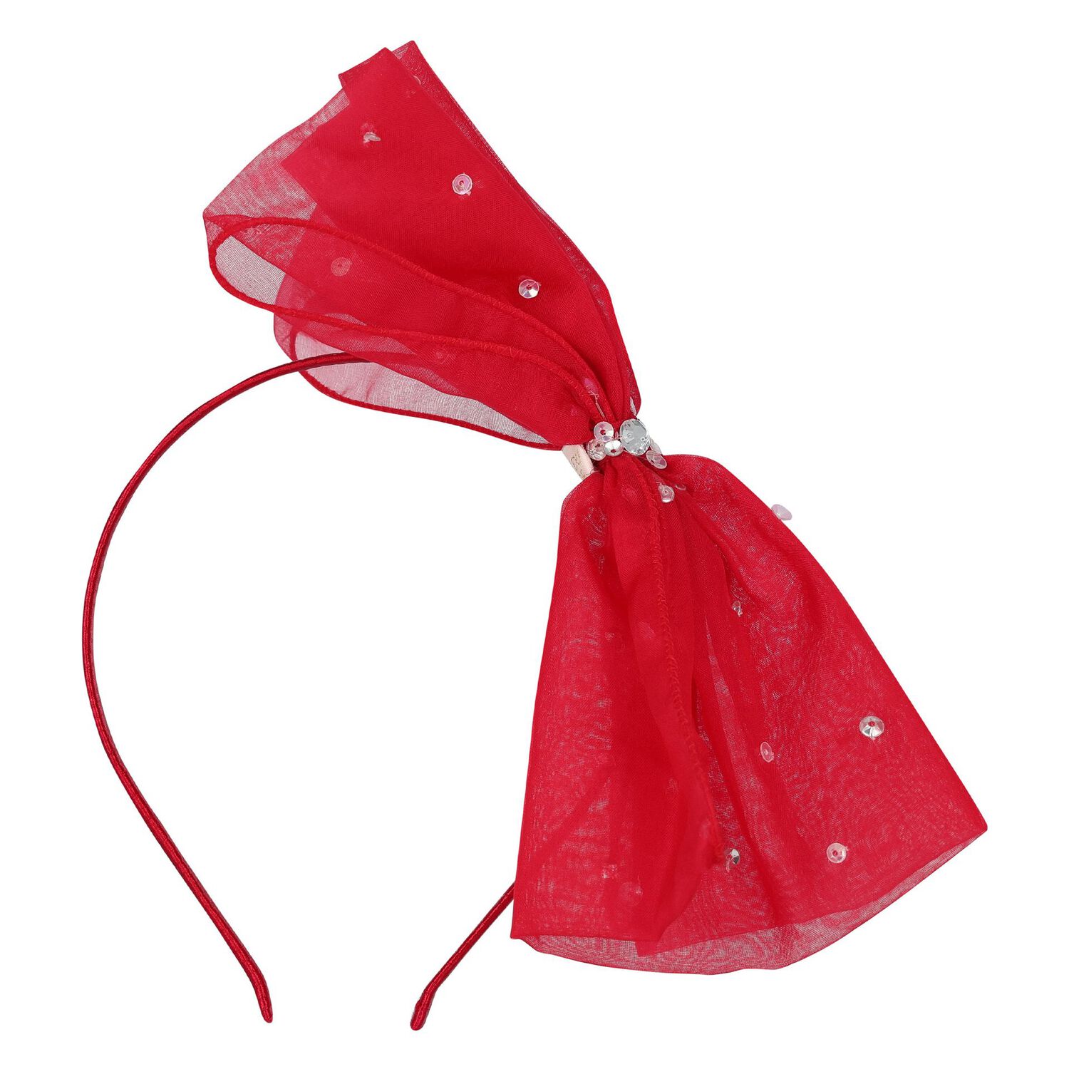 Girls Red Bow Headband, 1, hi-res image number null