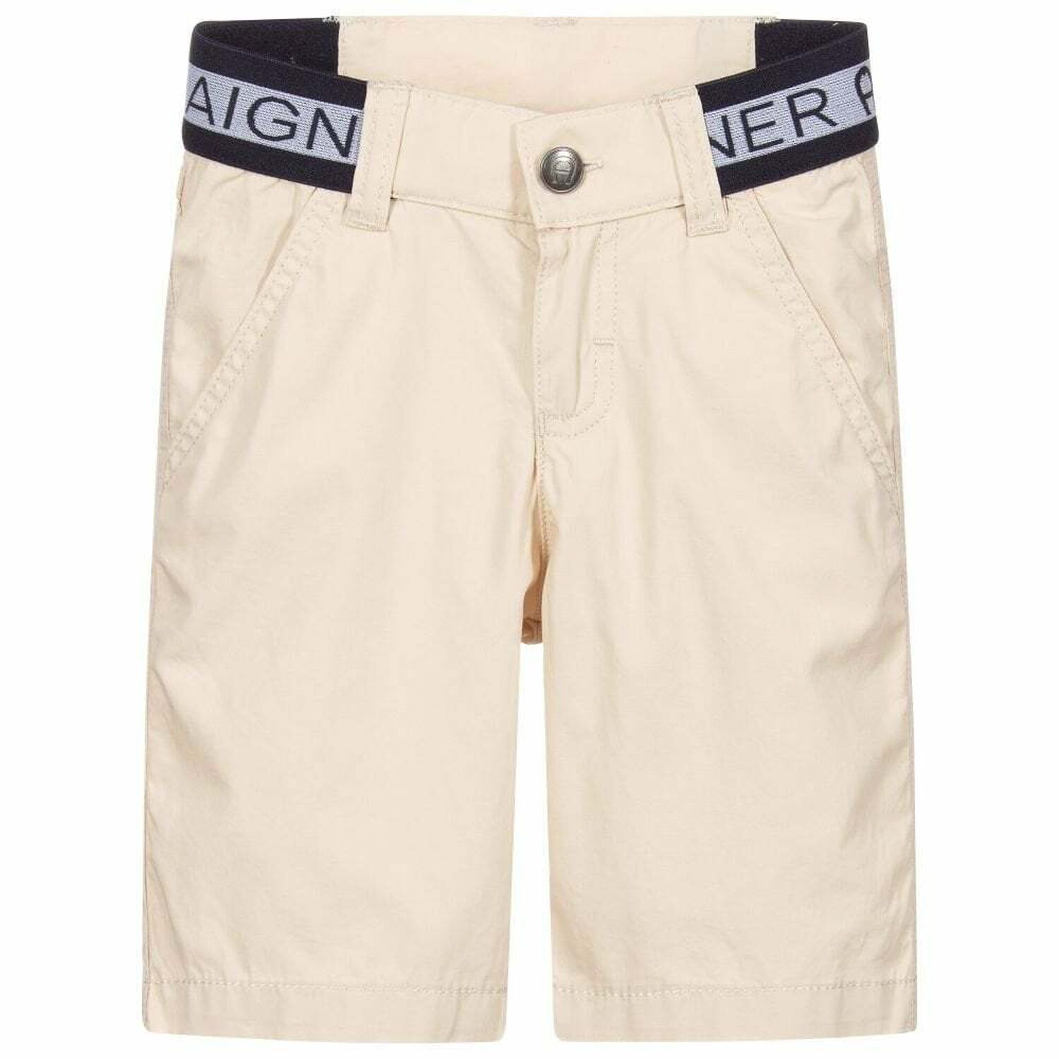 Boys Beige Logo Shorts , 2, hi-res