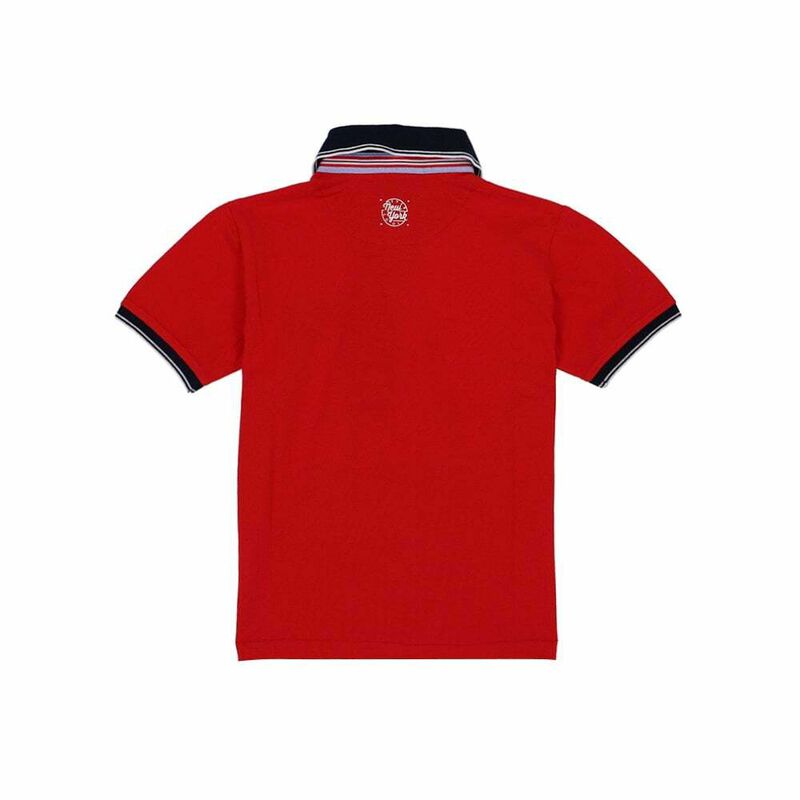 Boys Red Cotton Polo Shirt, 1, hi-res image number null