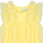 Younger Girls Yellow Ruffled Tulle Dress, 2, hi-res