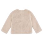 Girls Beige Faux Fur Bow Neve Jacket, 1, hi-res