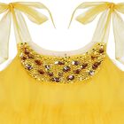 Girls Yellow Logo Tulle Dress , 1, hi-res
