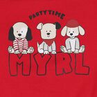 Younger Boys Red, Grey & Beige Puppy Tracksuit Set ( 3 Piece ), 1, hi-res