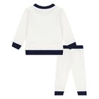 Baby Boys White & Navy Blue Logo Tracksuit, 1, hi-res