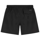 Boys Black Logo Swim Shorts, 1, hi-res