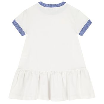 Girls White & Blue Dress