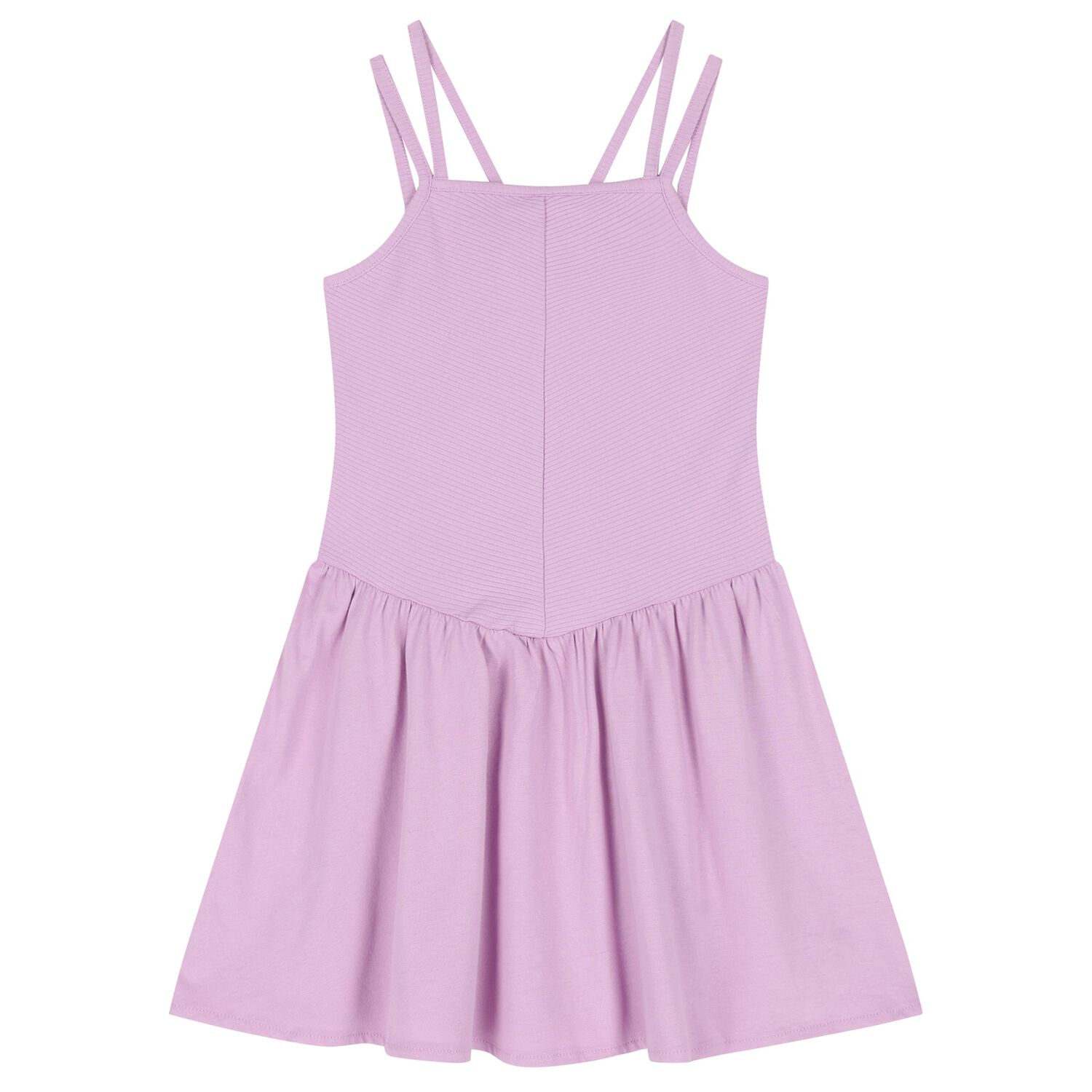 Girls Lilac Ribbed Dress, 1, hi-res