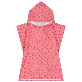 Girls Pink Crab Hooded Towel