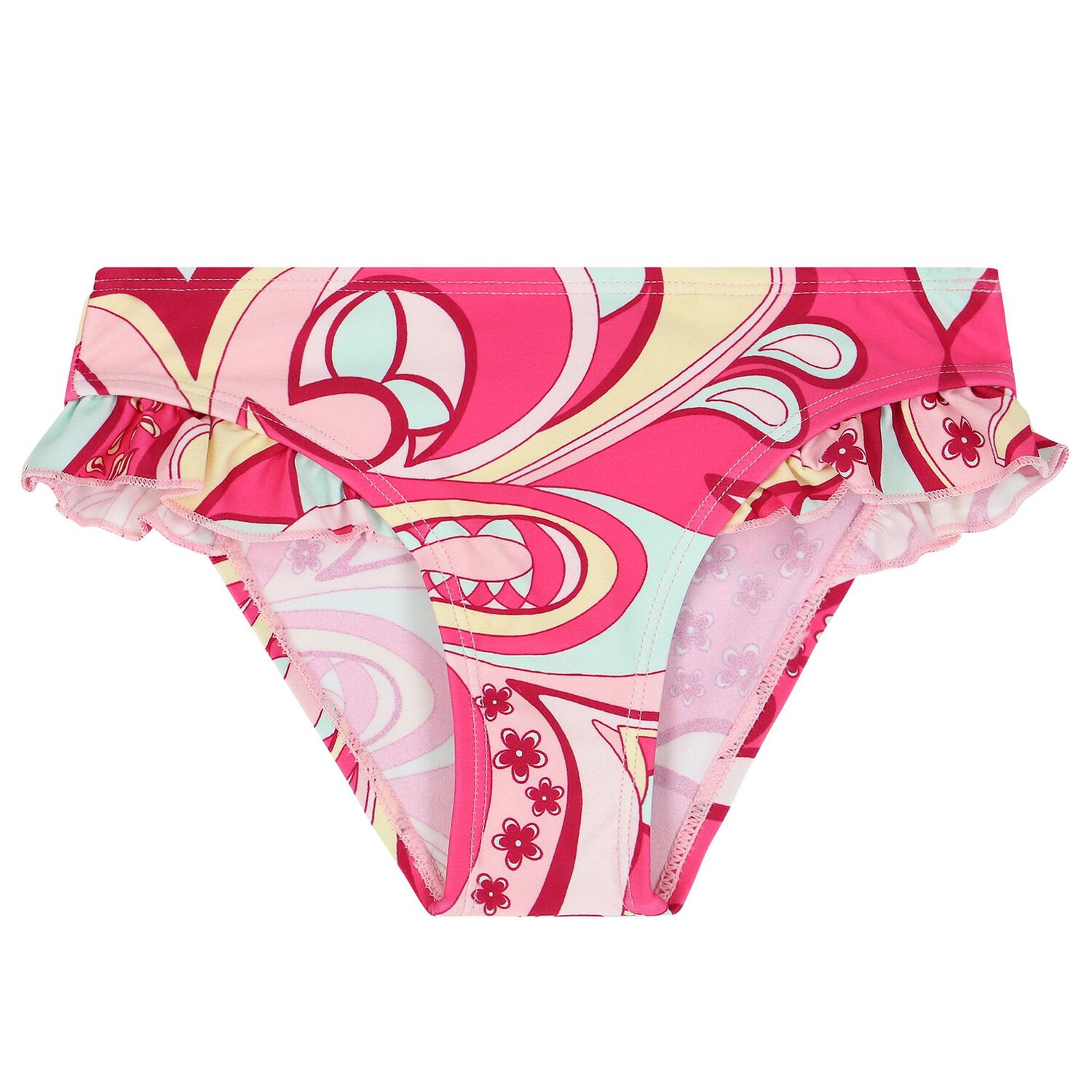 Girls Pink Abstract Print Bikini, 1, hi-res image number null