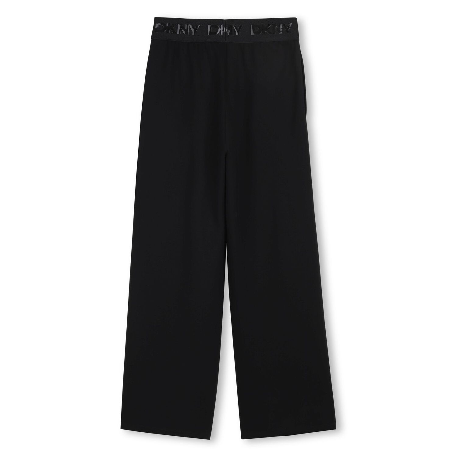Girls Black Logo Trousers, 1, hi-res