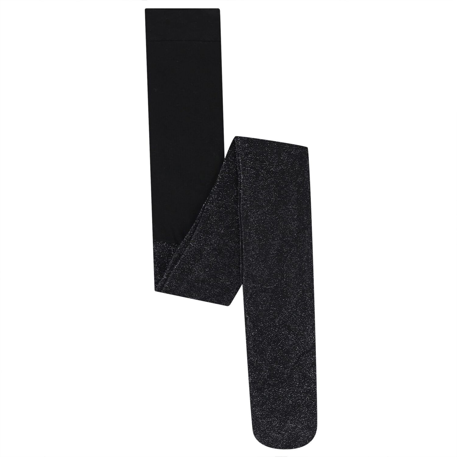 Girls Black Shimmer Tights, 3, hi-res