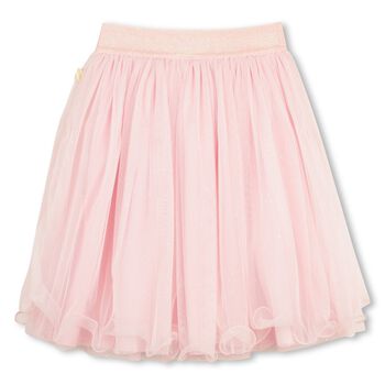 Girls Pink Embellished Tulle Skirt