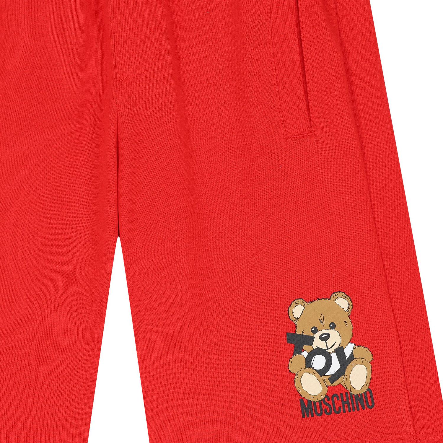 Boys Red Teddy Bear Logo Shorts, 2, hi-res image number null