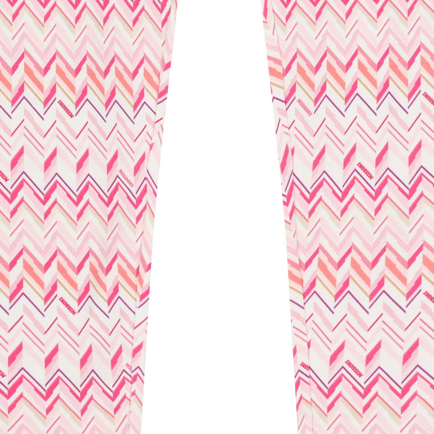 Girls White & Pink Zig Zag Leggings, 1, hi-res