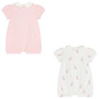 ملابس نوم للبنات الصغار  باللون الابيض والوردي  ( 2 قطعه ) , 2, hi-res