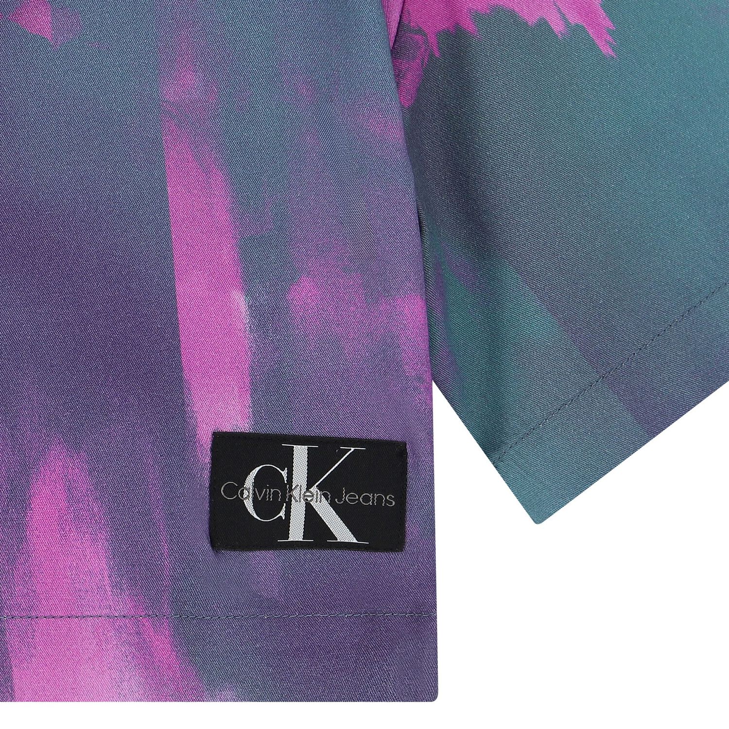 تيشيرت بنات بالشعار باللون الأرجوانى والأزرق, 1, hi-res