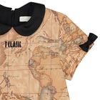 Girls Beige & Black Logo Geo Map Dress, 1, hi-res
