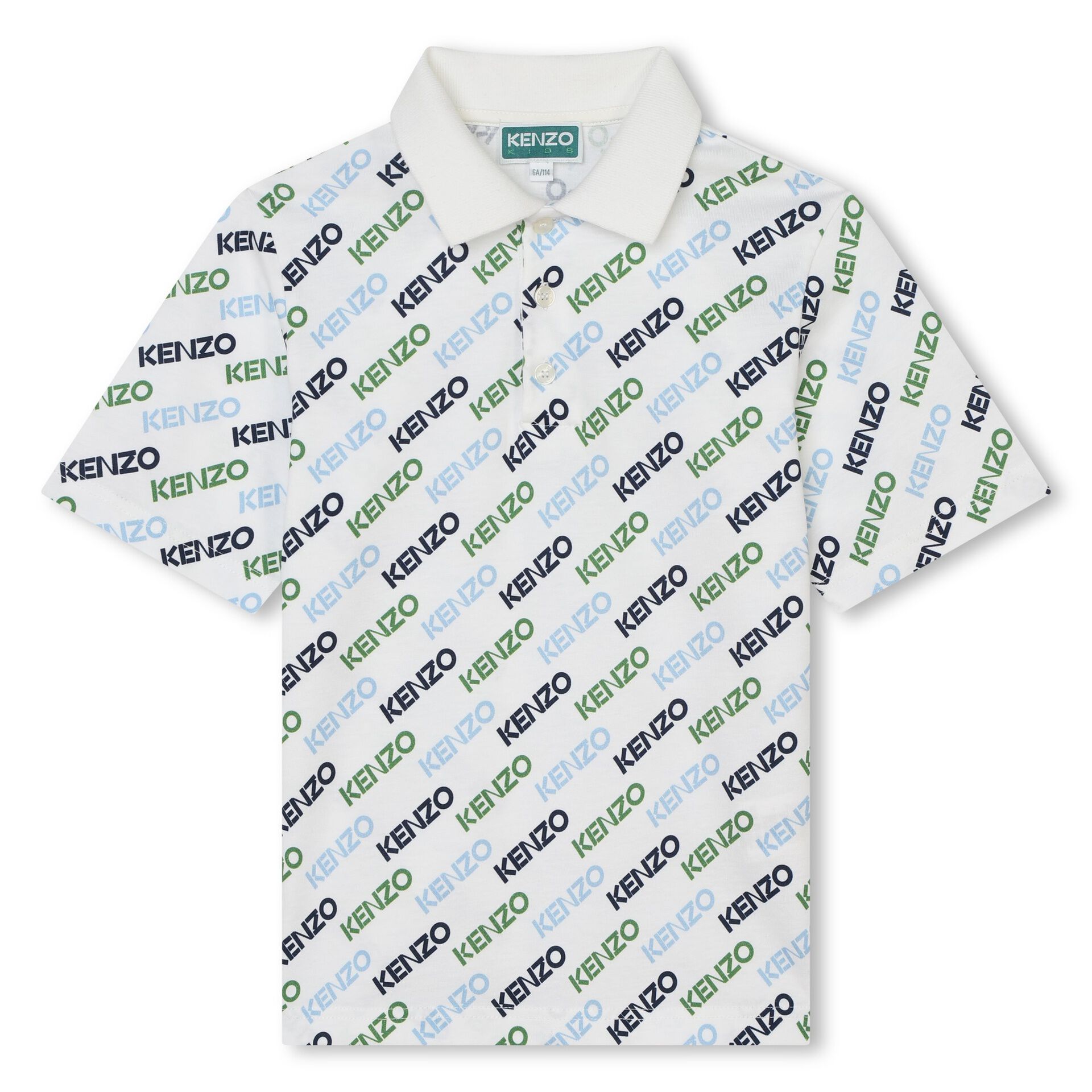 KENZO KIDS Boys Ivory Logo Polo Shirt Junior Couture Bahrain