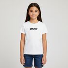 تيشيرت بنات بالشعار باللون الأبيض, 1, hi-res