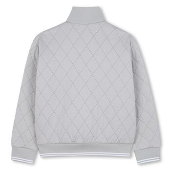 Boys Grey Logo Zip Up Top
