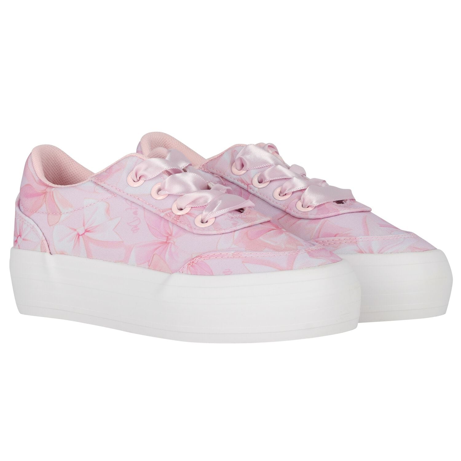 Girls Pink Bow Chunky Trainers, 1, hi-res