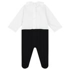 طقم هدايا أفرول بنات بالشعار باللون الأبيض والأسود , 1, hi-res