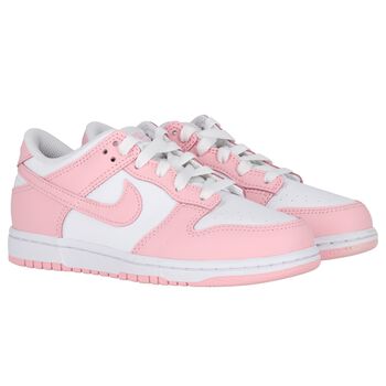 Girls Pink & White Dunk Low Trainers