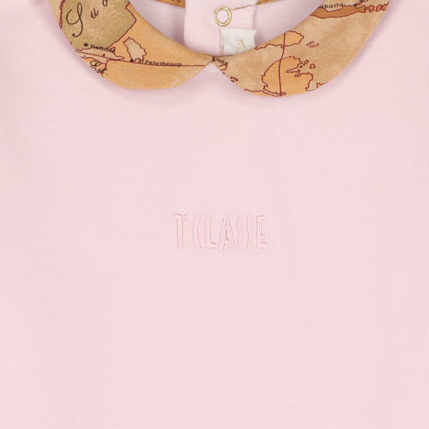 طقم هدايا ملابس أطفال بناتي بطبعة خريطة جغرافية باللونين الوردي والبيج, 2, hi-res