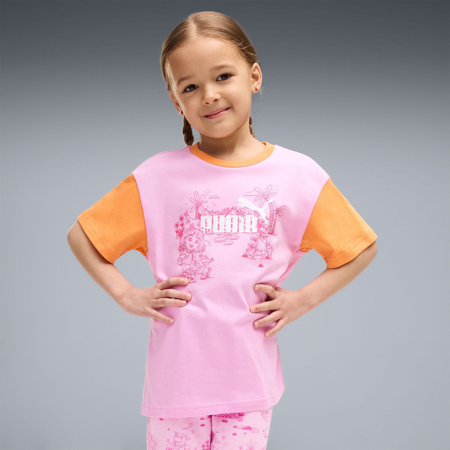 Girls Pink & Orange Dora The Explored Logo T-Shirt, 1, hi-res