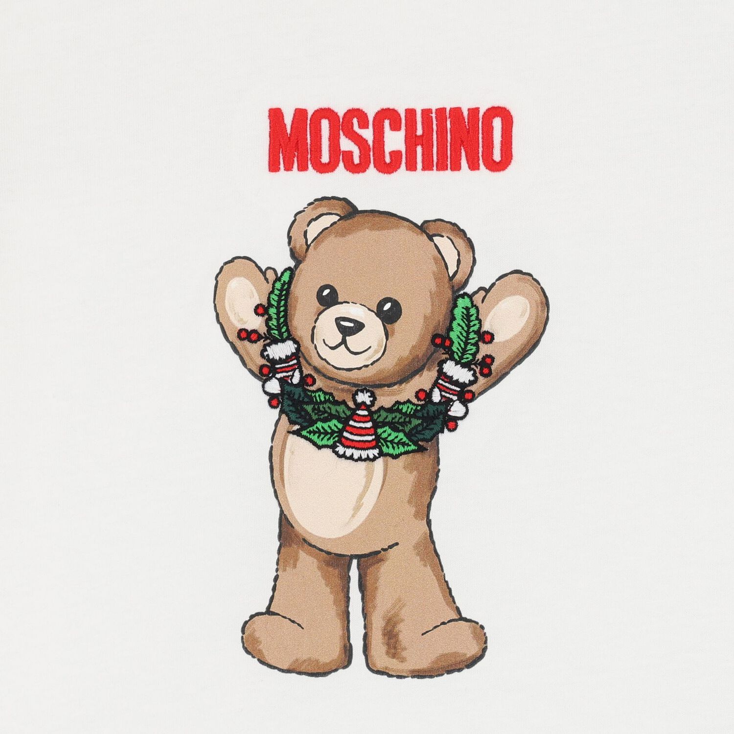 Ivory Christmas Teddy Bear Logo T-Shirt, 1, hi-res