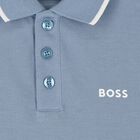 Boys Mini Me Blue Logo Polo Shirt, 6, hi-res