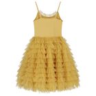 Girls Yellow Embellished Tutu Dress, 1, hi-res