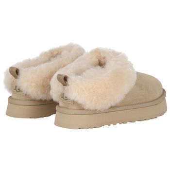 Girls Beige Tazzelle Suede Mules