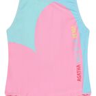 ملابس سباحة للبنات بشعار على شكل قلب باللونين الوردي والأزرق الفاتح, 1, hi-res