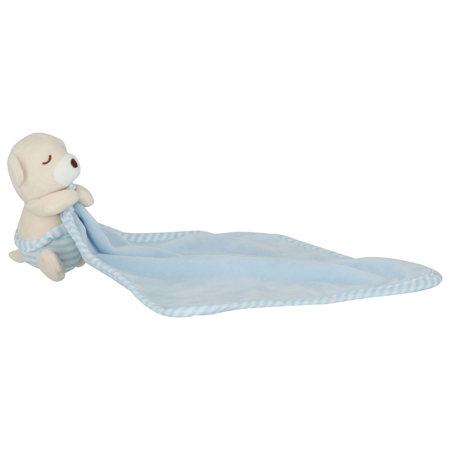 Baby Boys Blue & Beige Teddy Bear Comforter, 2, hi-res