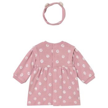 Baby Girls Pink Polka Dots Dress Set